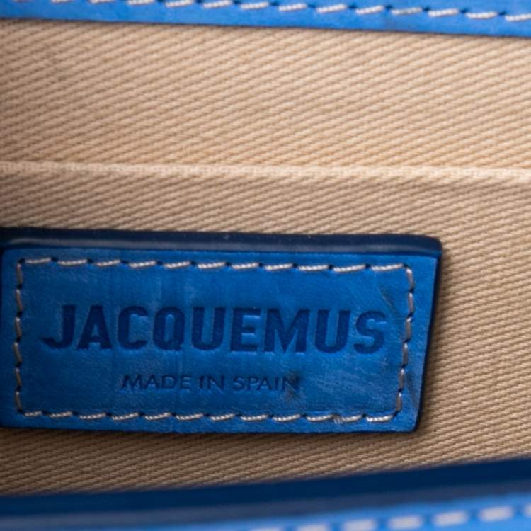 Pre Owned Jacquemus Blue Nubuck Leather Le Chiquito Top Handle Bag
