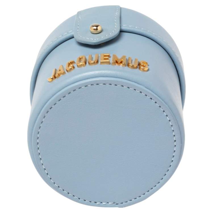 Pre Owned Jacquemus Light Blue Leather Mini Le Vanity Shoulder Bag