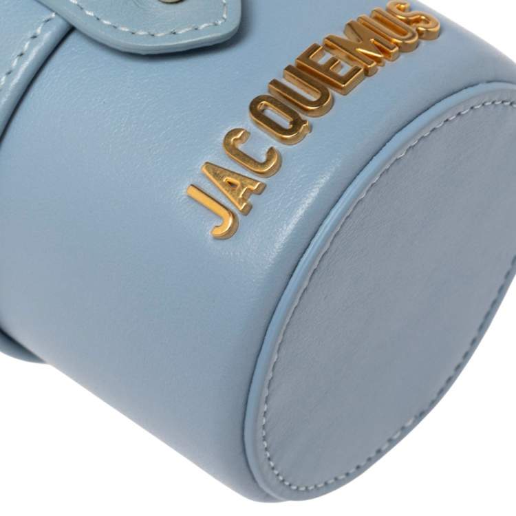 Pre Owned Jacquemus Light Blue Leather Mini Le Vanity Shoulder Bag