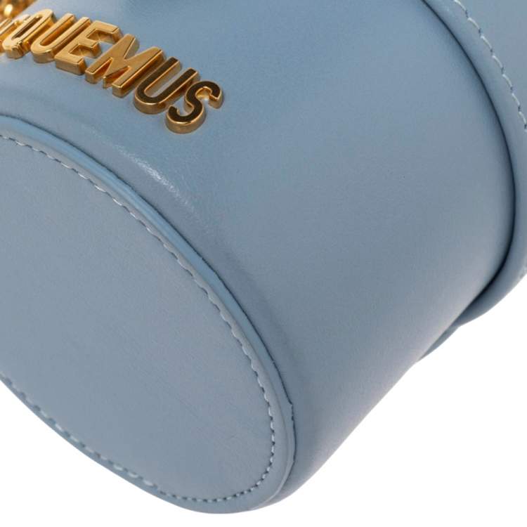 Pre Owned Jacquemus Light Blue Leather Mini Le Vanity Shoulder Bag