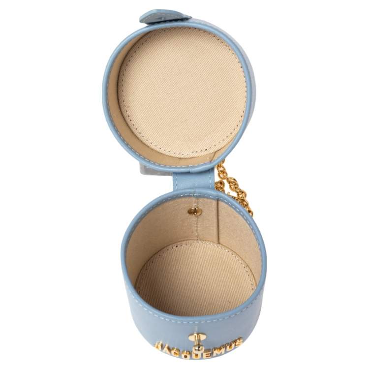 Pre Owned Jacquemus Light Blue Leather Mini Le Vanity Shoulder Bag