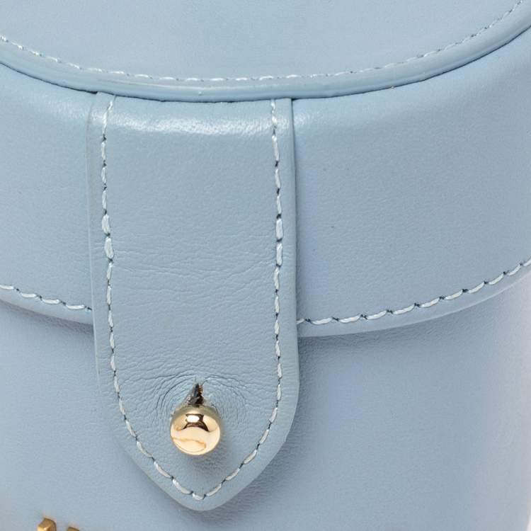 Pre Owned Jacquemus Light Blue Leather Mini Le Vanity Shoulder Bag
