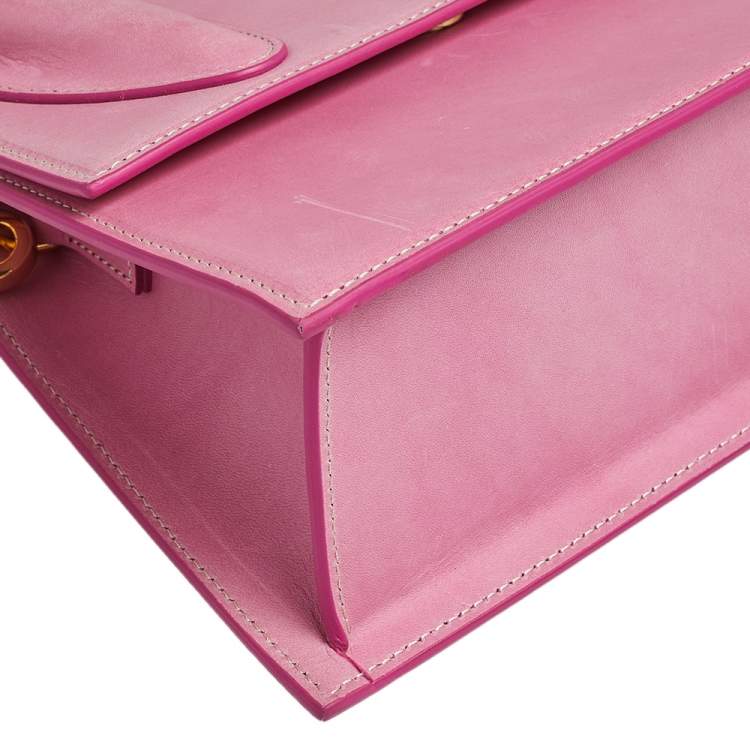 Pre Owned Jacquemus Pink Leather Grand Le Chiquito Top Handle Bag