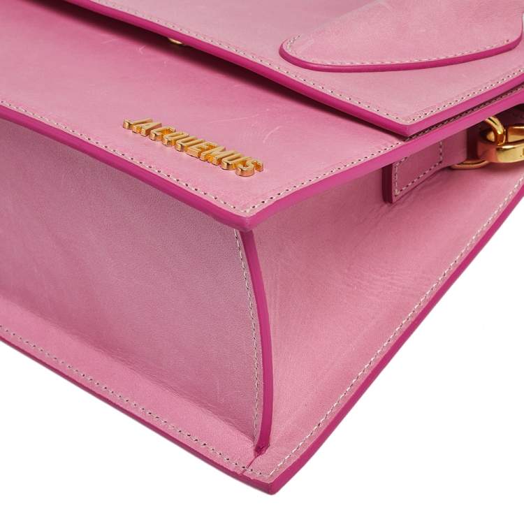 Pre Owned Jacquemus Pink Leather Grand Le Chiquito Top Handle Bag