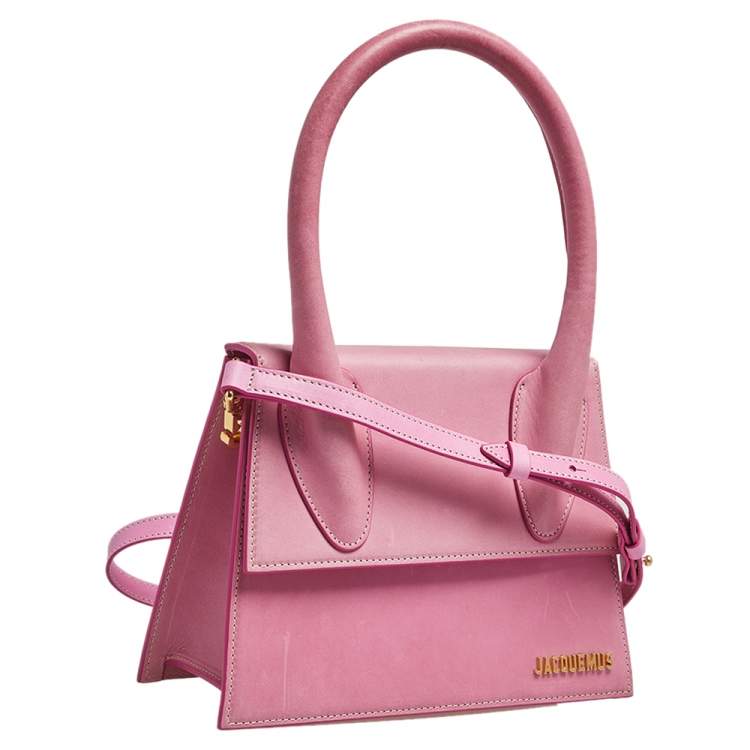 Pre Owned Jacquemus Pink Leather Grand Le Chiquito Top Handle Bag