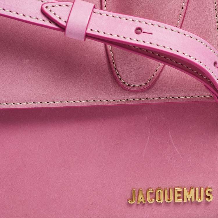 Pre Owned Jacquemus Pink Leather Grand Le Chiquito Top Handle Bag