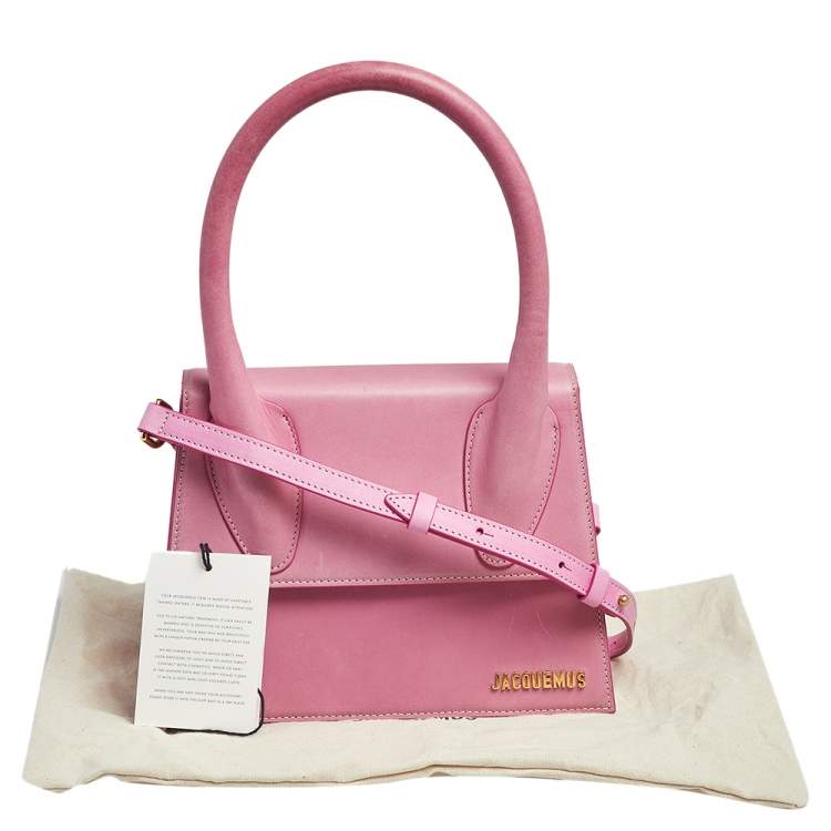 Pre Owned Jacquemus Pink Leather Grand Le Chiquito Top Handle Bag