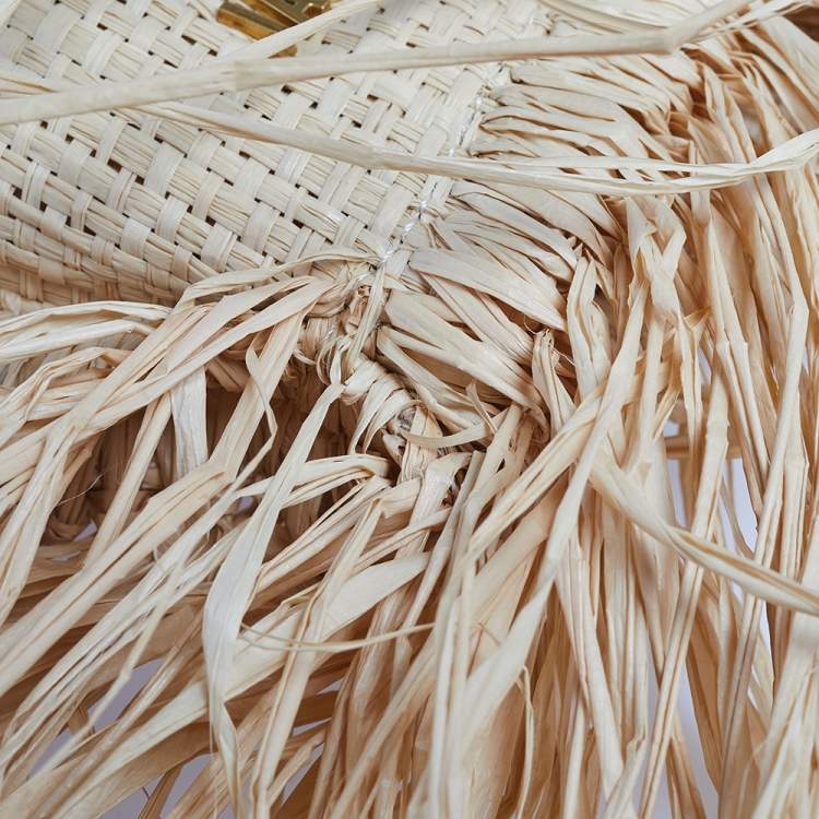 Pre Owned Jacquemus Beige Raffia Le Petit Baci Top Handle Bag