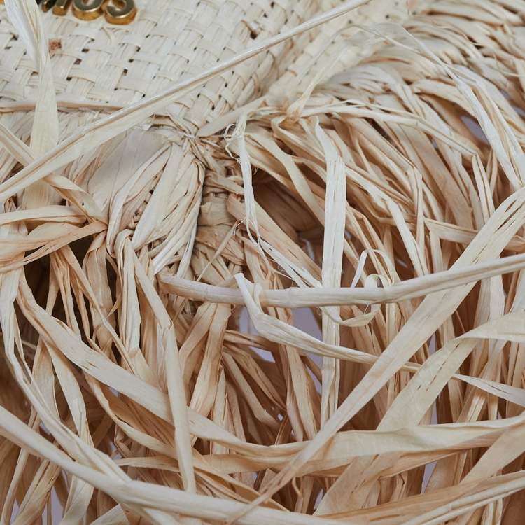 Pre Owned Jacquemus Beige Raffia Le Petit Baci Top Handle Bag