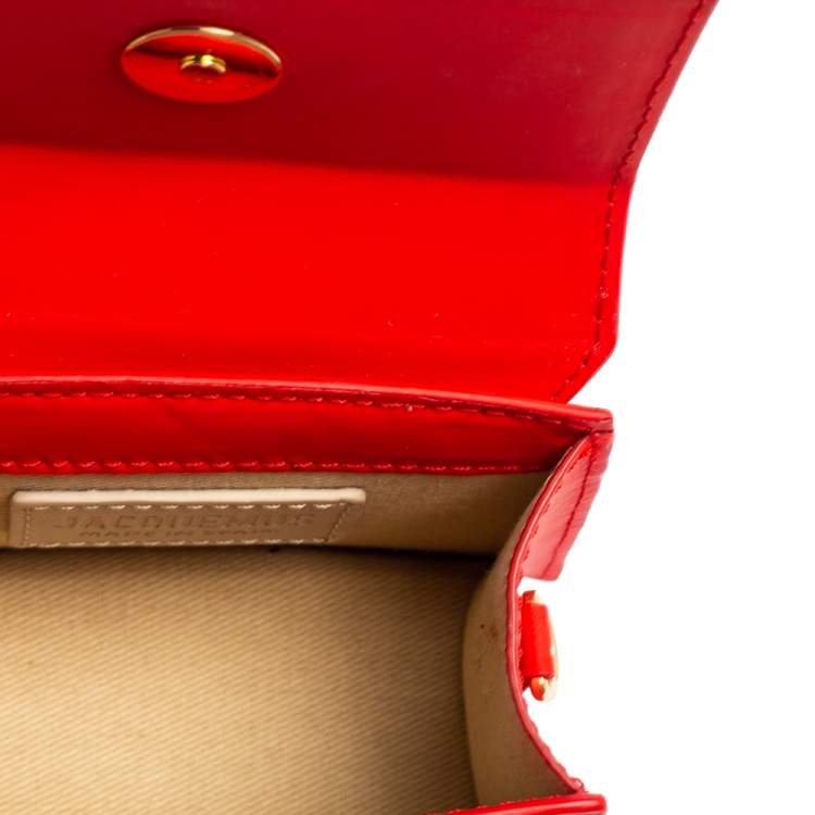 Pre Owned Jacquemus Red Nubuck Leather Le Chiquito La Montagne Top Handle Bag