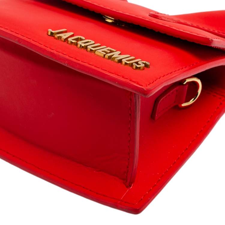 Pre Owned Jacquemus Red Nubuck Leather Le Chiquito La Montagne Top Handle Bag