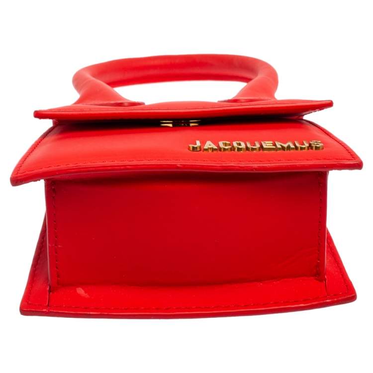 Pre Owned Jacquemus Red Nubuck Leather Le Chiquito La Montagne Top Handle Bag