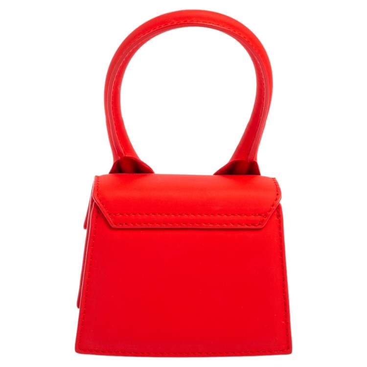 Pre Owned Jacquemus Red Nubuck Leather Le Chiquito La Montagne Top Handle Bag