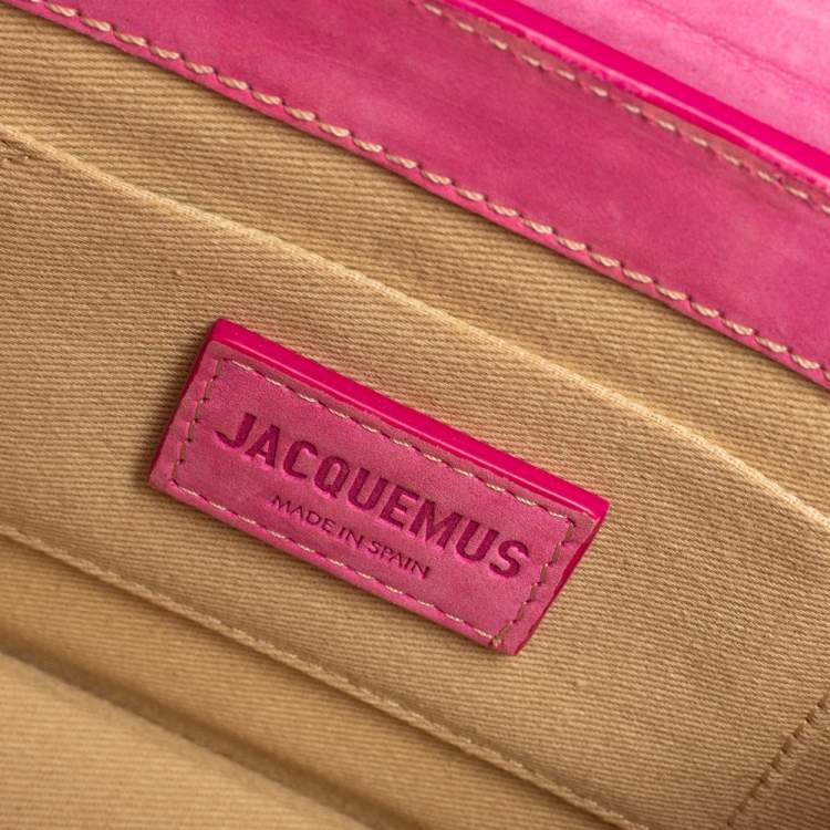 Pre Owned Jacquemus Pink Nubuck Leather Le Chiquito Noeud Top Handle Bag