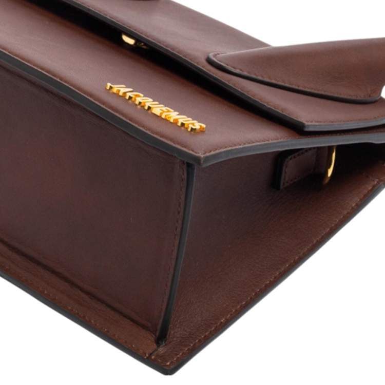 Pre Owned Jacquemus Dark Brown Leather Grand Le Chiquito Top Handle Bag