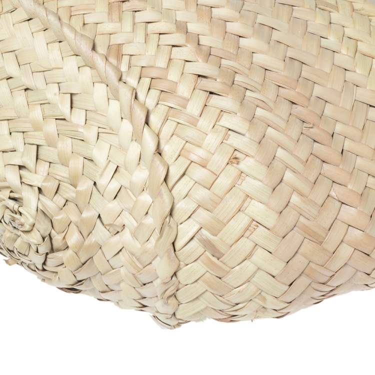 مملوكة مسبقًا Jacquemus Pink/Cream Raffia and Nubuck Leather Le Panier Soleil Basket Bag 