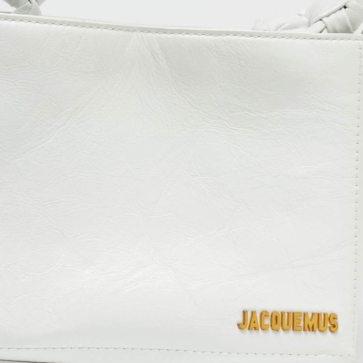Pre Owned Jacquemus White Leather Le Petit Sac Noeud Tote