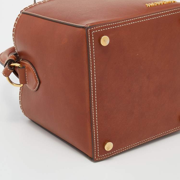 Pre Owned Jacquemus Brown Leather Le Seau Carre Bucket Bag