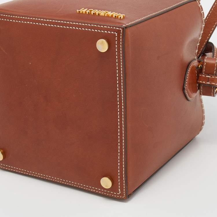 Pre Owned Jacquemus Brown Leather Le Seau Carre Bucket Bag