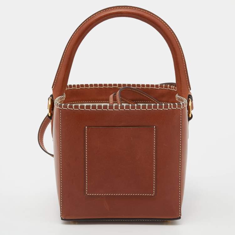Pre Owned Jacquemus Brown Leather Le Seau Carre Bucket Bag