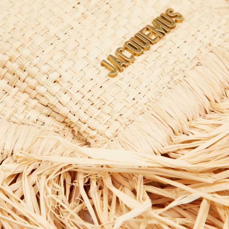 Pre Owned Jacquemus Beige/White Straw  Let Petite Baci Tote