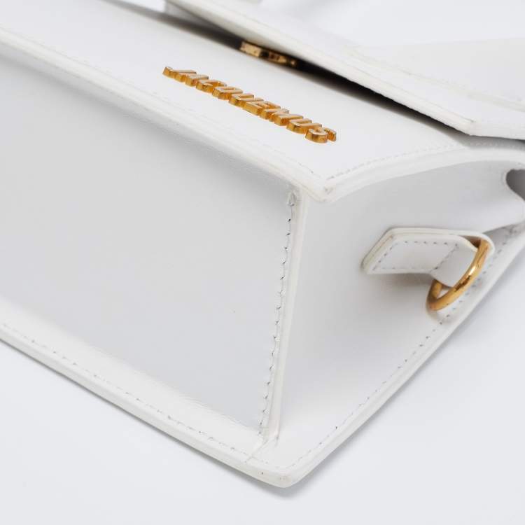 Pre Owned Jacquemus White Leather Le Chiquito Top Handle Bag