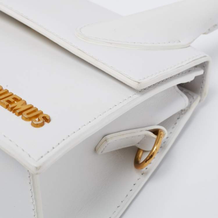Pre Owned Jacquemus White Leather Le Chiquito Top Handle Bag