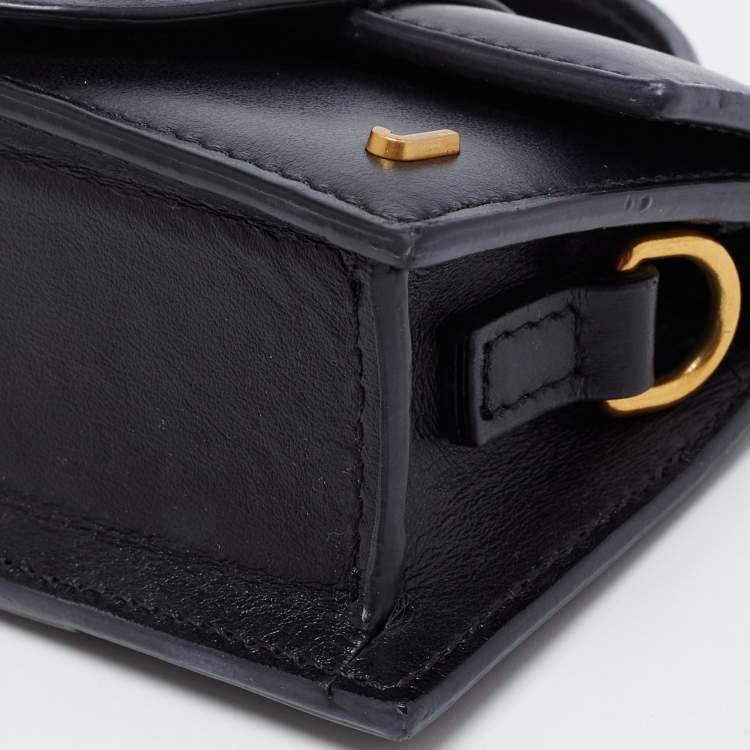Pre Owned Jacquemus Black Leather Le Petit Bambino Bag
