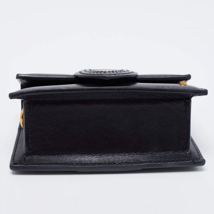 Pre Owned Jacquemus Black Leather Le Petit Bambino Bag