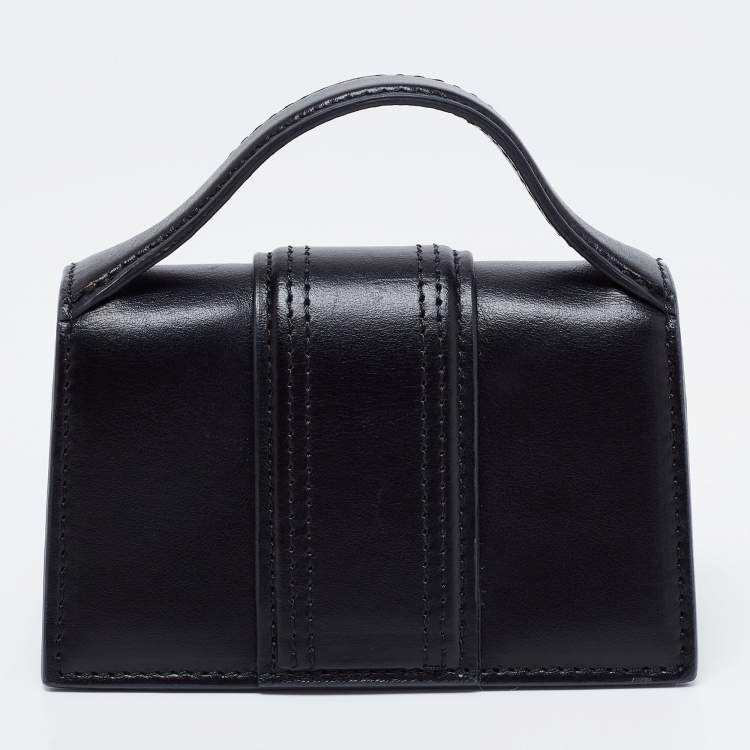 Pre Owned Jacquemus Black Leather Le Petit Bambino Bag