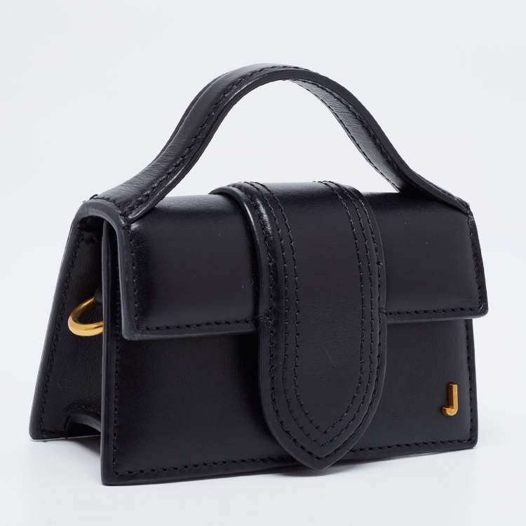 Pre Owned Jacquemus Black Leather Le Petit Bambino Bag