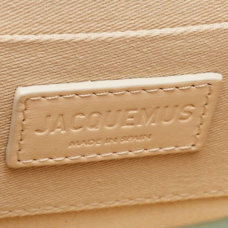 Pre Owned Jacquemus Khaki Green Croc Embossed Nubuck Leather Moyen Le Chiquito Top Handle Bag