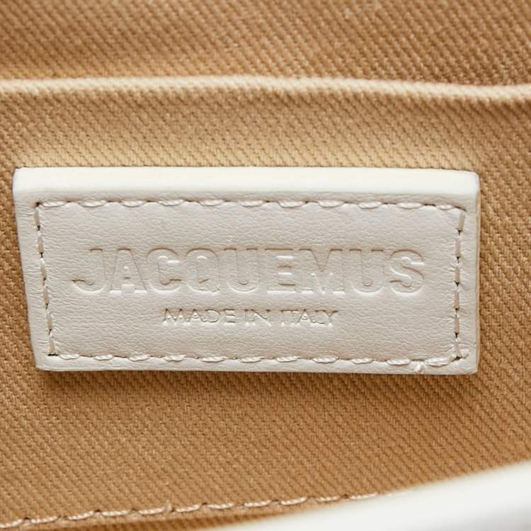 Pre Owned Jacquemus White Leather Le Chiquito Top Handle Bag