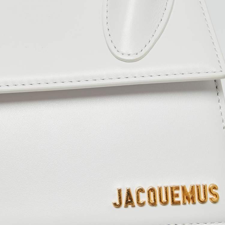 Pre Owned Jacquemus White Leather Le Chiquito Top Handle Bag