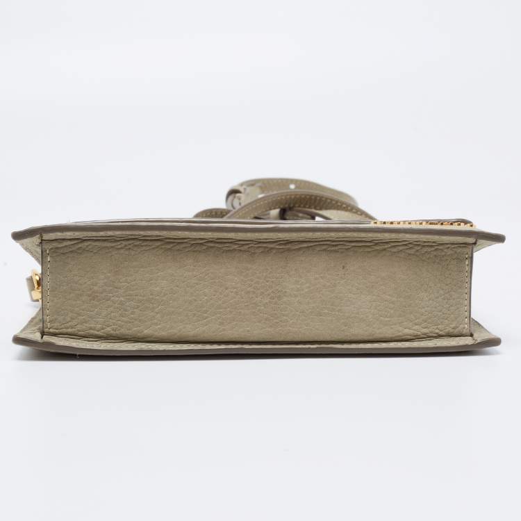 Pre Owned Jacquemus Grey Nubuck Leather Le Chiquito Top Handle Bag.