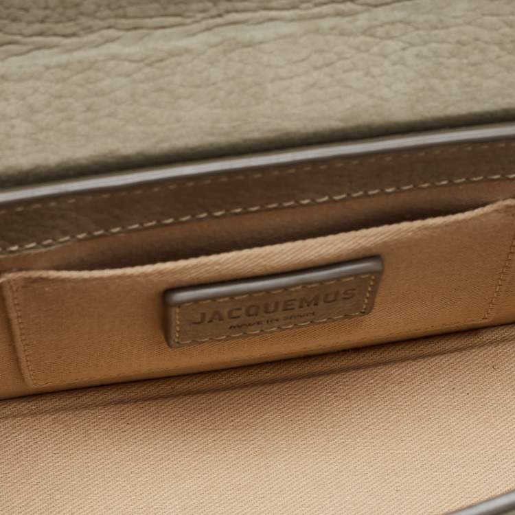 Pre Owned Jacquemus Grey Nubuck Leather Le Chiquito Top Handle Bag.