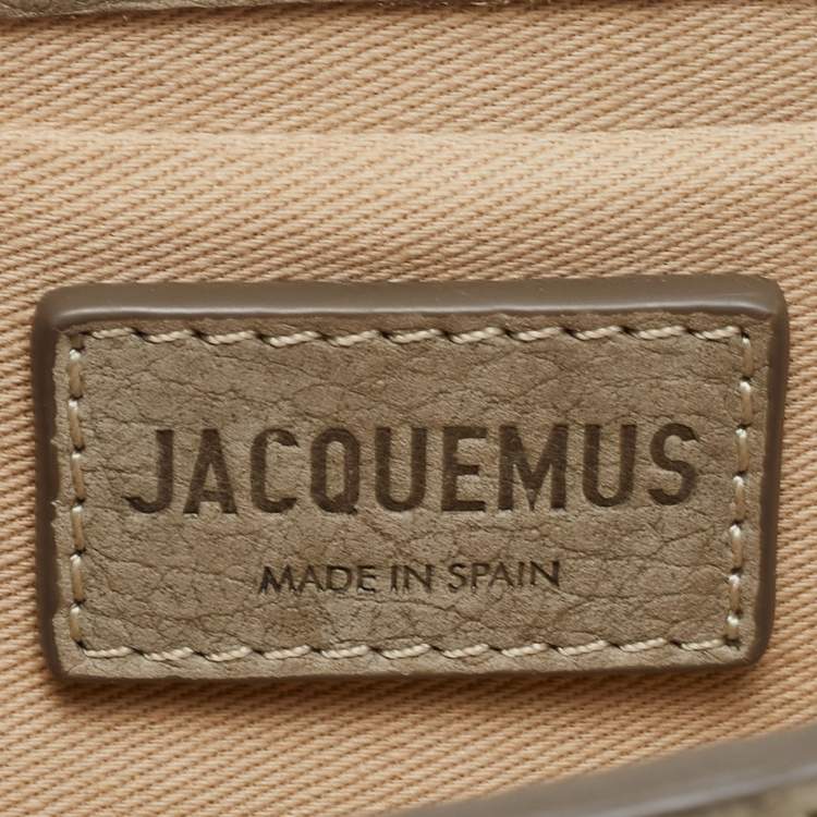 Pre Owned Jacquemus Grey Nubuck Leather Le Chiquito Top Handle Bag.