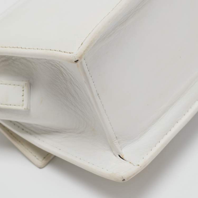 مملوكة مسبقًا Jacquemus White Leather Noeud Le Chiquito Top Handle Bag
