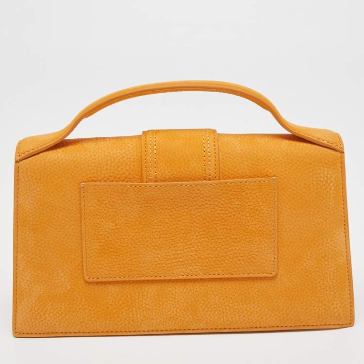 Pre Owned Jacquemus Orange Nubuck Leather Bambino Top Handle Bag
