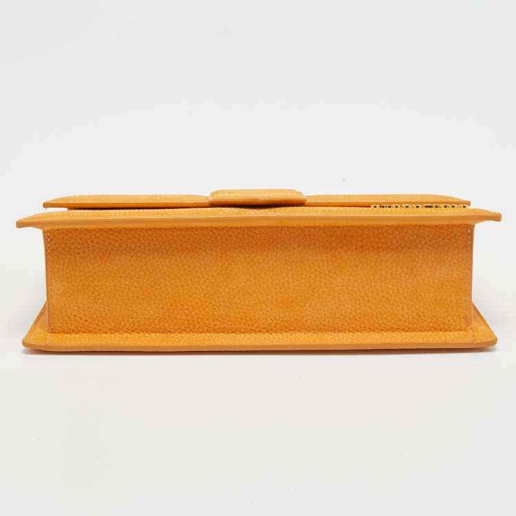 Pre Owned Jacquemus Orange Nubuck Leather Bambino Top Handle Bag