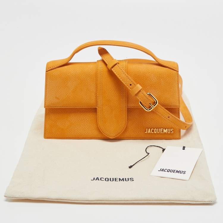 Pre Owned Jacquemus Orange Nubuck Leather Bambino Top Handle Bag