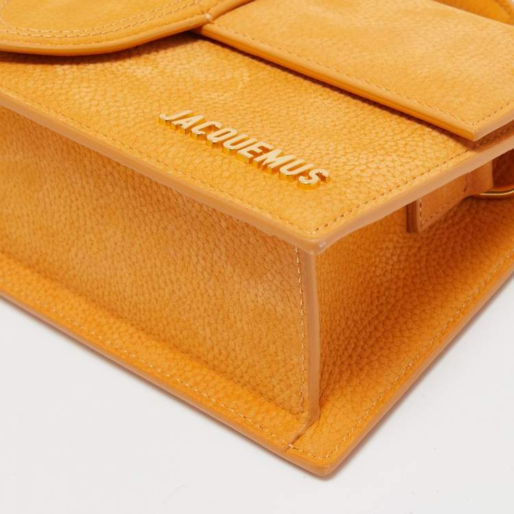 Pre Owned Jacquemus Orange Nubuck Leather Bambino Top Handle Bag