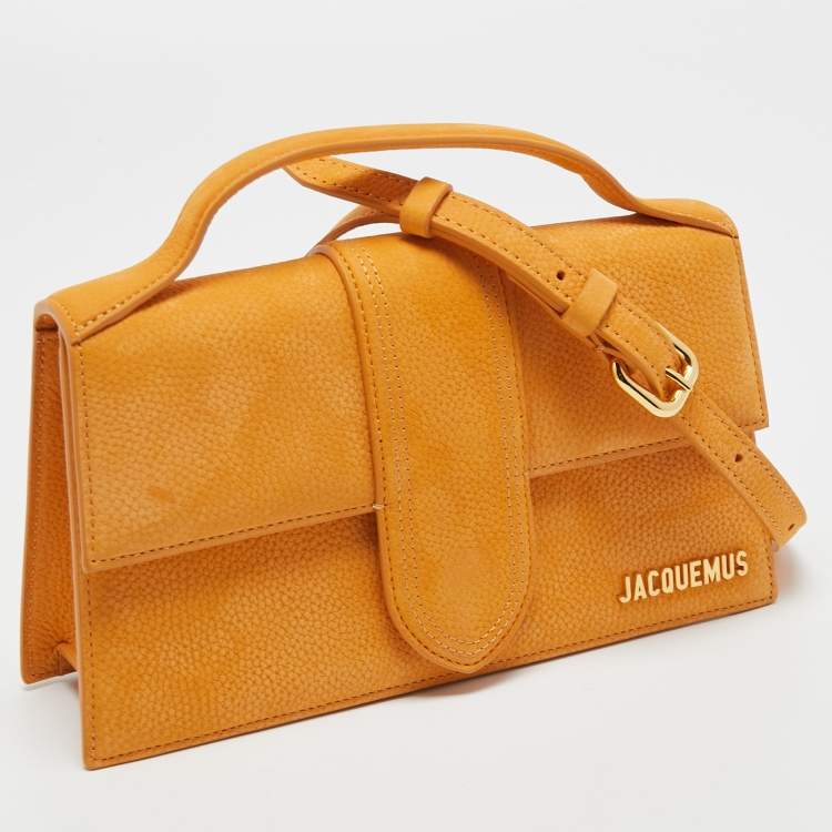 Pre Owned Jacquemus Orange Nubuck Leather Bambino Top Handle Bag