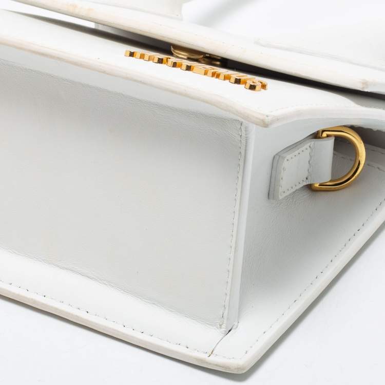 Pre Owned Jacquemus White Leather Noeud Le Chiquito Top Handle Bag