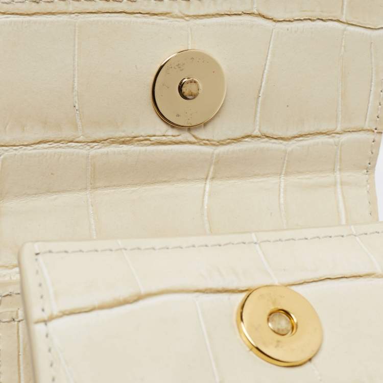 مملوكة مسبقًا Jacquemus Cream Croc Embossed Leather Le Chiquito Mini Bag