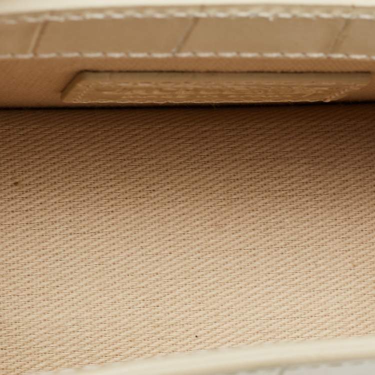 مملوكة مسبقًا Jacquemus Cream Croc Embossed Leather Le Chiquito Mini Bag