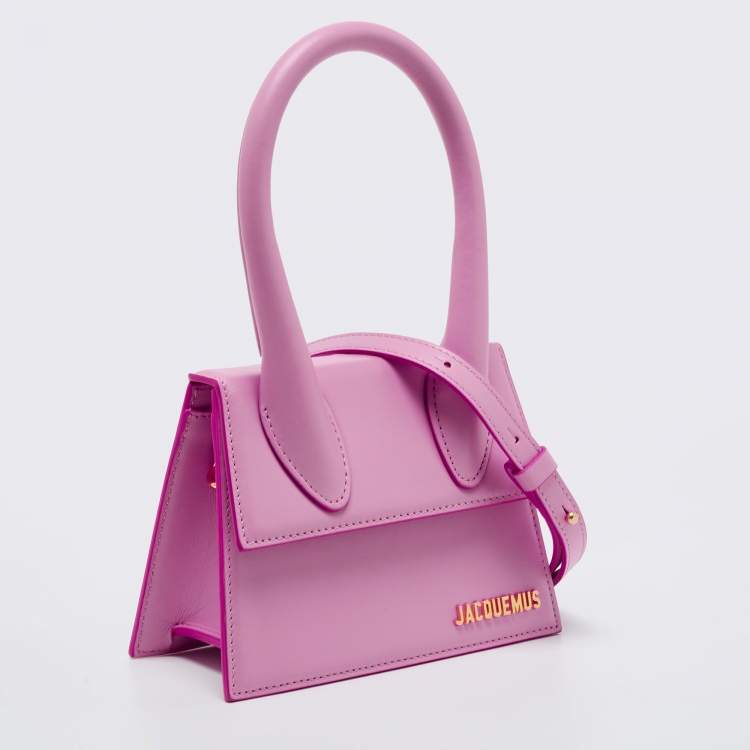 Pre Owned Jacquemus Pink Leather Le Chiquito Top Handle Bag