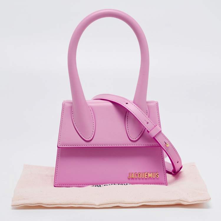 Pre Owned Jacquemus Pink Leather Le Chiquito Top Handle Bag