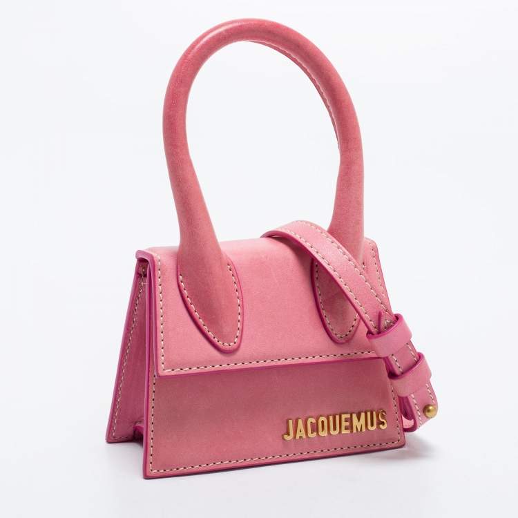 Pre Owned Jacquemus Pink Leather Le Chiquito Top Handle Bag