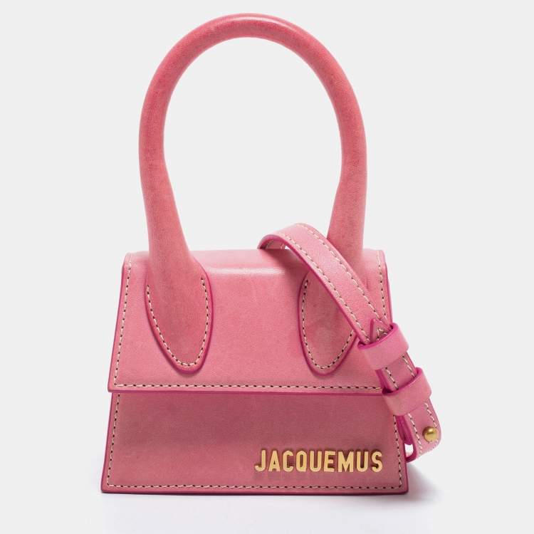 Pre Owned Jacquemus Pink Leather Le Chiquito Top Handle Bag